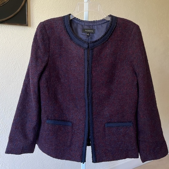 NWT $179 Talbots beautiful boucle wool tweed blazer - Picture 1 of 9